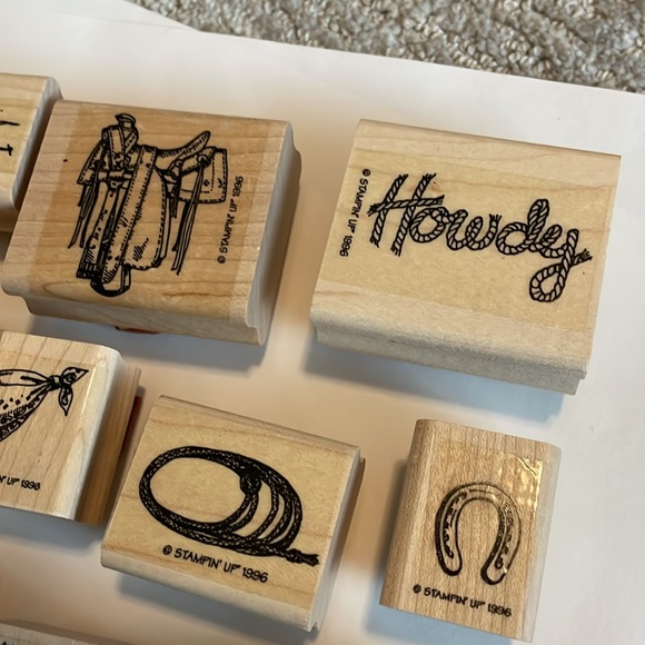 Lot of Western Rubber Stamps, Cowboy Stamps, Sheriff stamps, Howdy, Happy Trails - Picture 5 of 6